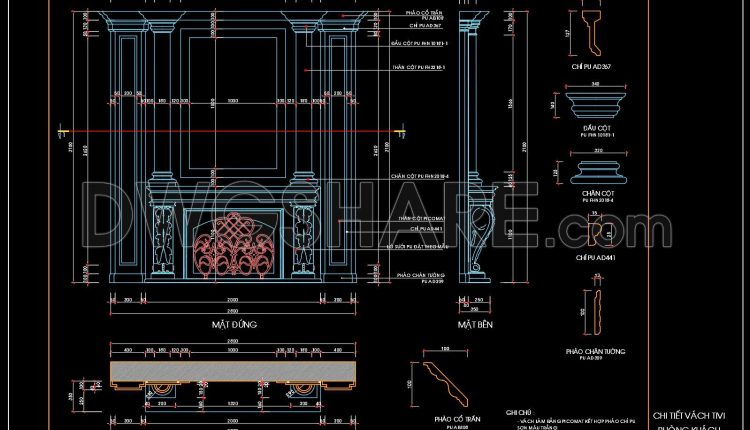 105.-download-classic-tv-wall-cad-drawing-for-living-room-in-autocad-dwg
