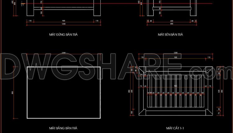 115. Living Room Coffee Table Detail CAD Drawing (1)
