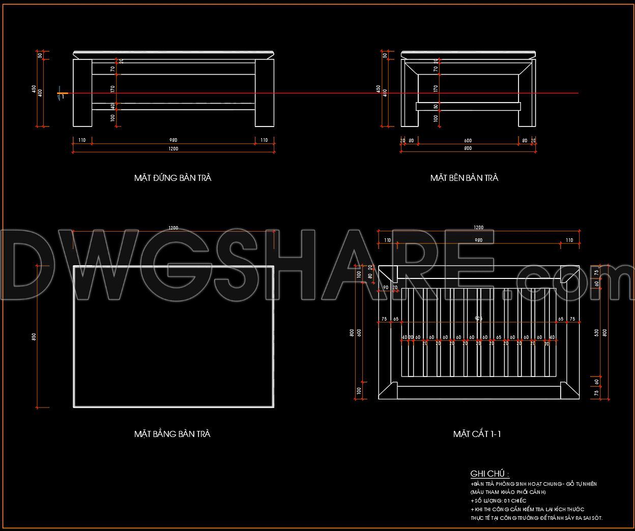 115. Living Room Coffee Table Detail CAD Drawing (1)