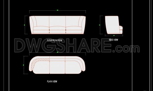1 month ago
                

                
             140120. 3-Seater Sofa CAD Drawing with Dimensions