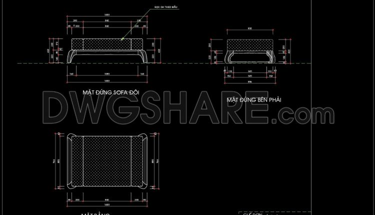 124. Modern 2-Seater Sofa CAD Block DWG (1)