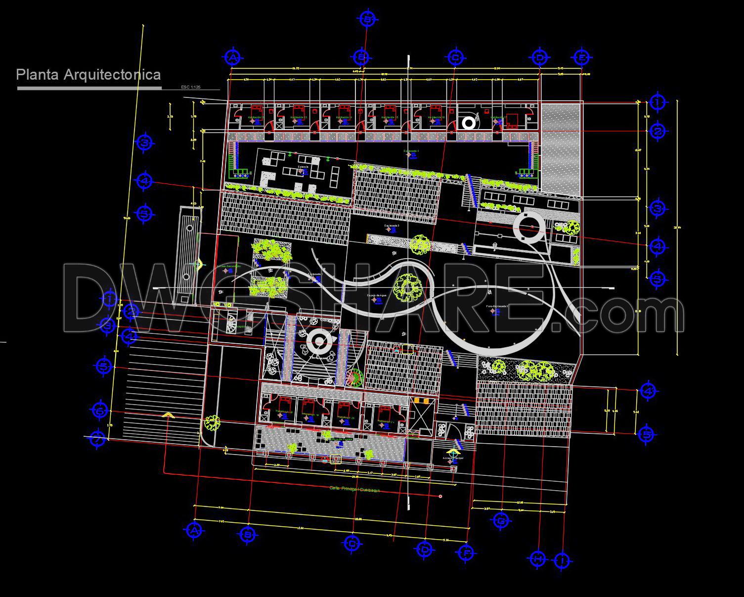 151. Download Coetzalan Hotel Architectural Drawing Autocad Dwg (1)
