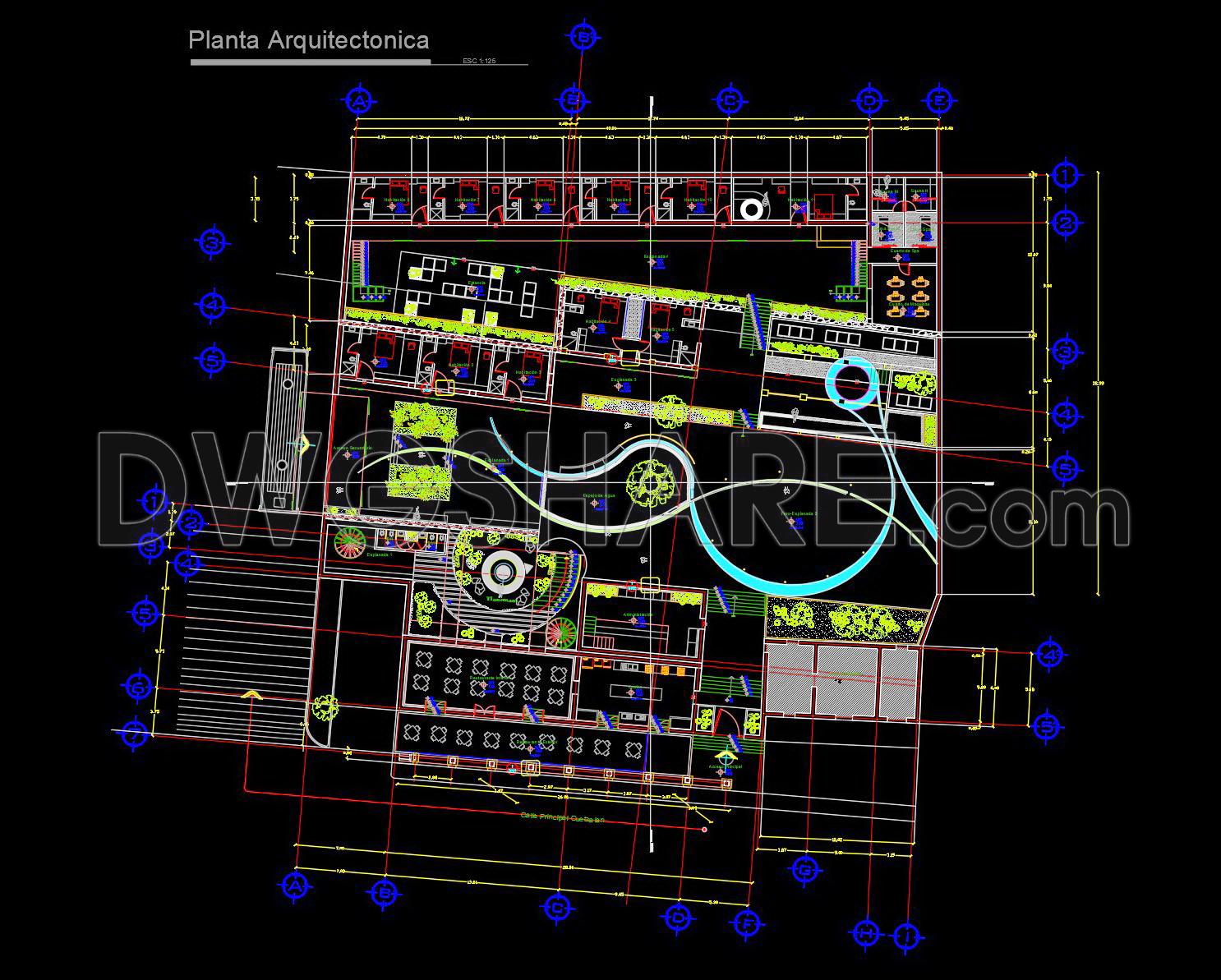 151. Download Coetzalan Hotel Architectural Drawing Autocad Dwg (2)