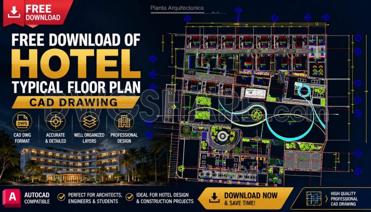 151. Free Download Of Hotel Typical Floor Plan Cad Drawing (2)