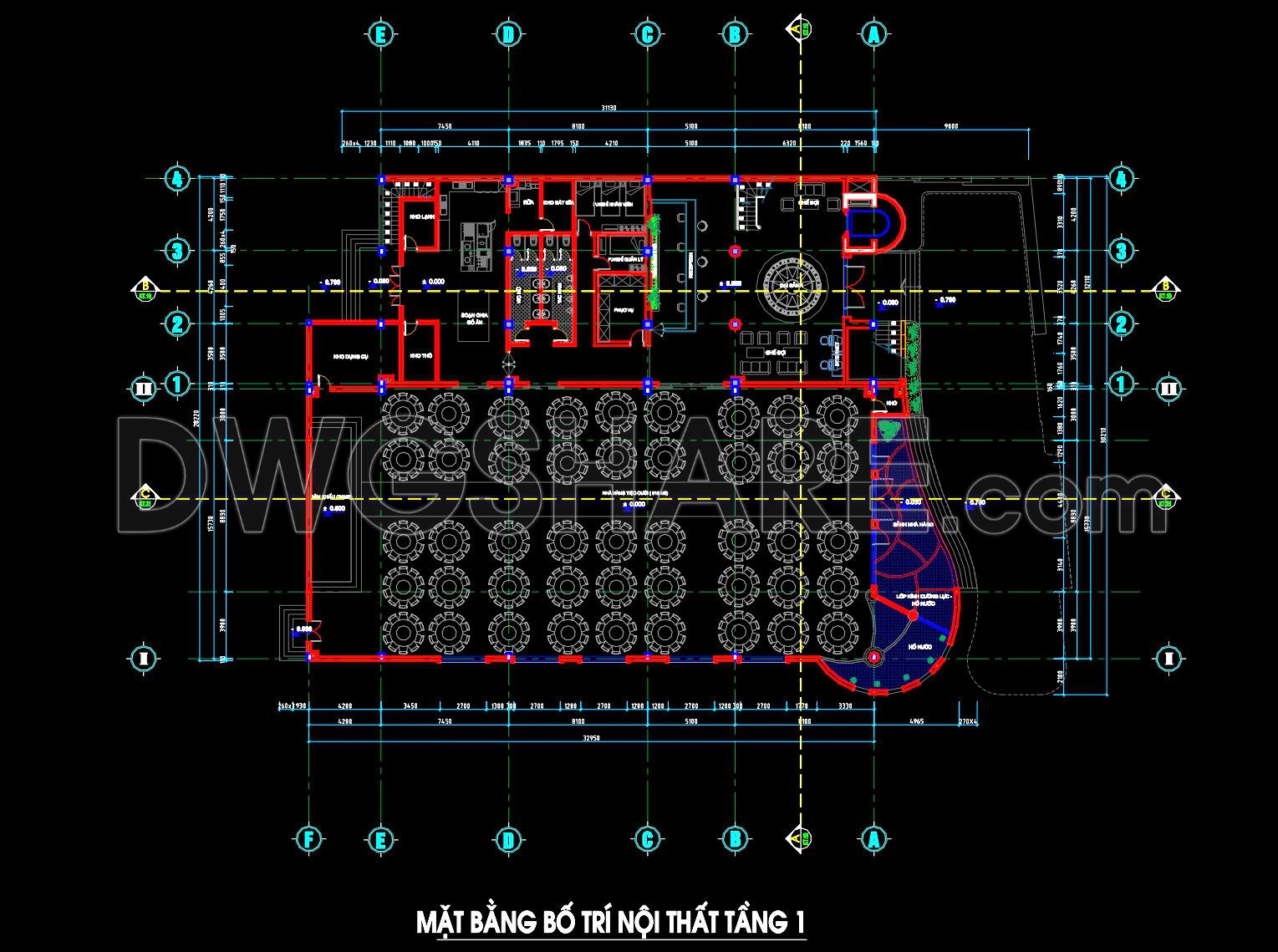 152. Download Restaurant First Floor Interior Layout Cad Drawing (dwg) (2)