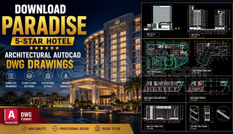 153. Download Paradise 5-star Hotel Architectural Autocad Dwg Drawings (0)
