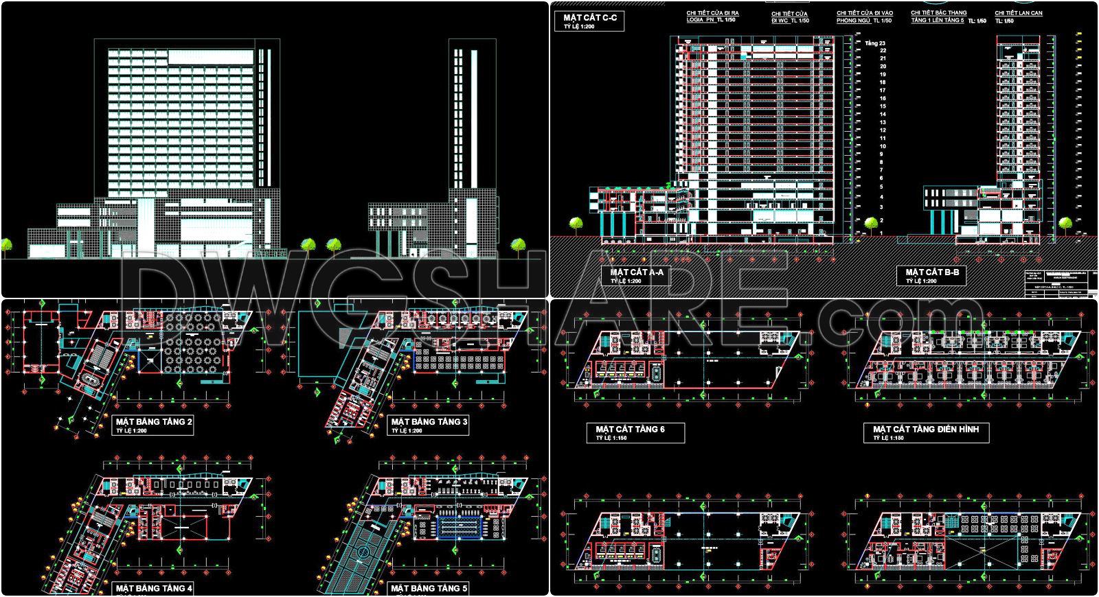 153. Download Paradise 5-star Hotel Architectural Autocad Dwg Drawings (1)