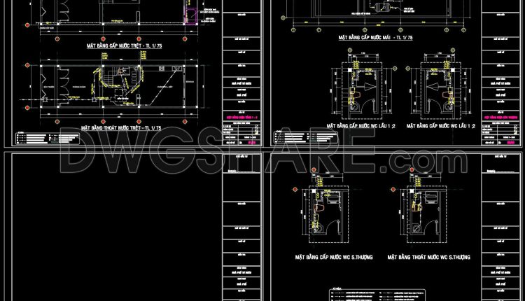 169. House Plumbing CAD Drawings – Water Supply, Drainage and Sanitary System Plans (1)