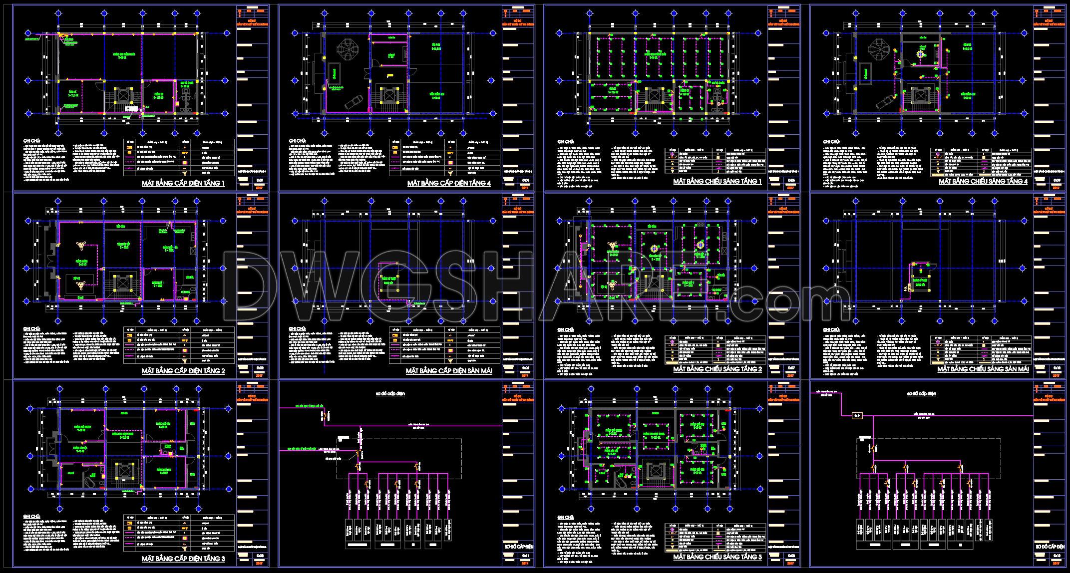 177. Residential Electrical CAD Drawings – Lighting, Power Distribution and Wiring Diagrams (1)