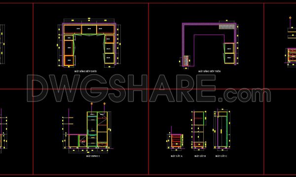 246. Residential Kitchen Cabinet Construction Drawings – Free CAD File