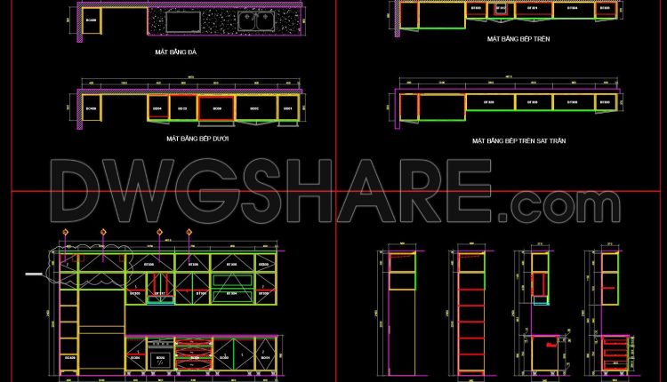 248. Free CAD Kitchen Cabinet Technical Drawings for Residential Projects (1)