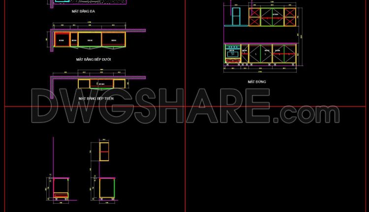 249. Free DWG Files of Modern Kitchen Cabinet Technical Details (1)