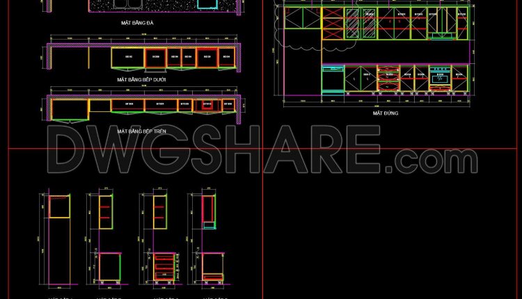 250. Download Free Detailed CAD Drawings of Home Kitchen Cabinets (1)