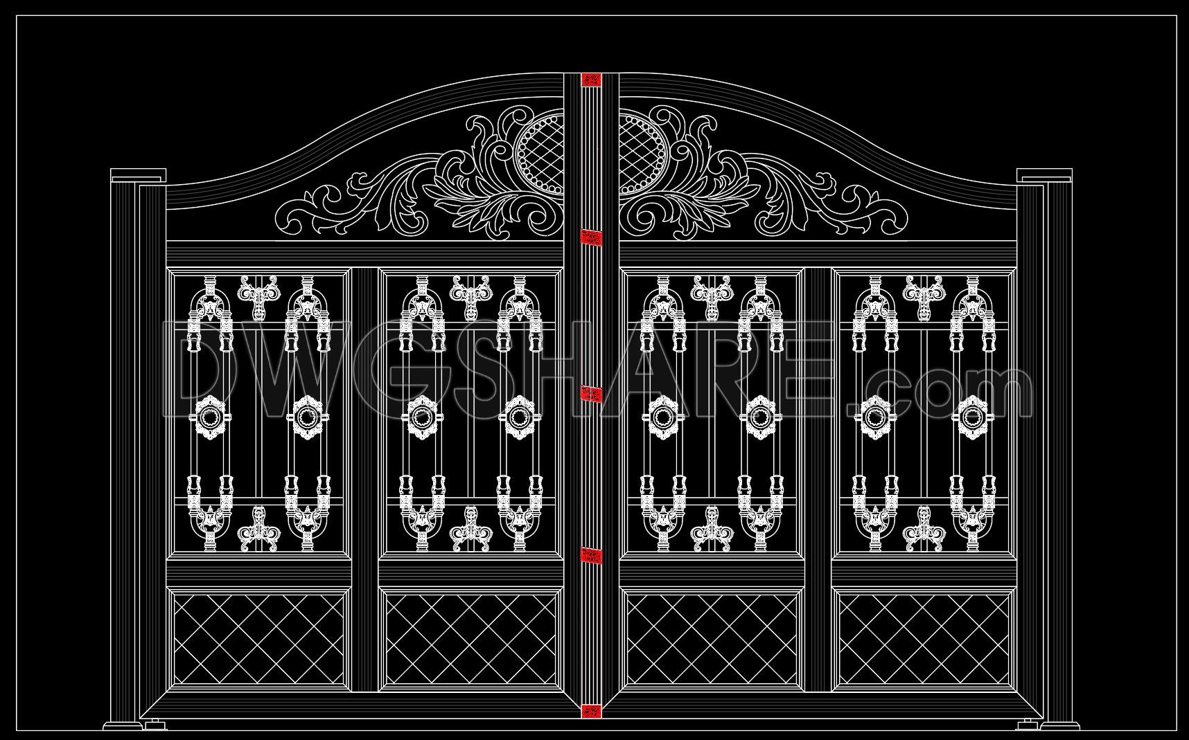 274. Luxury European Villa Gate CAD Drawing (1)