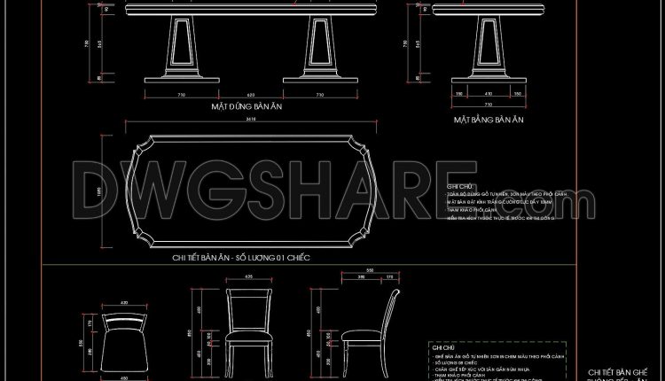 275. Luxury Dining Table Set AutoCAD CAD Detail Download (1)