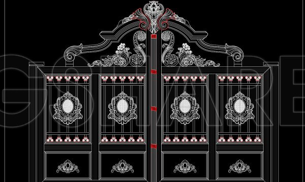 4 weeks ago
                

                
             69277. Download Luxury Floral Villa Gate CAD Drawing – Elegant European Style Entrance