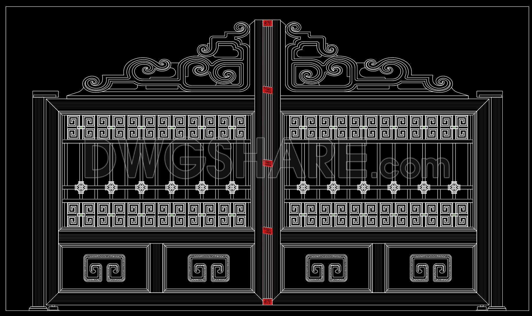 282. Elegant Ornamental Iron Gate CAD Design (1)