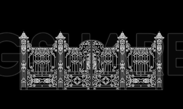 4 weeks ago
                

                
             83290. Luxury Ornamental Wrought Iron Gate CAD Drawing (DWG) – Classical Villa Entrance Design