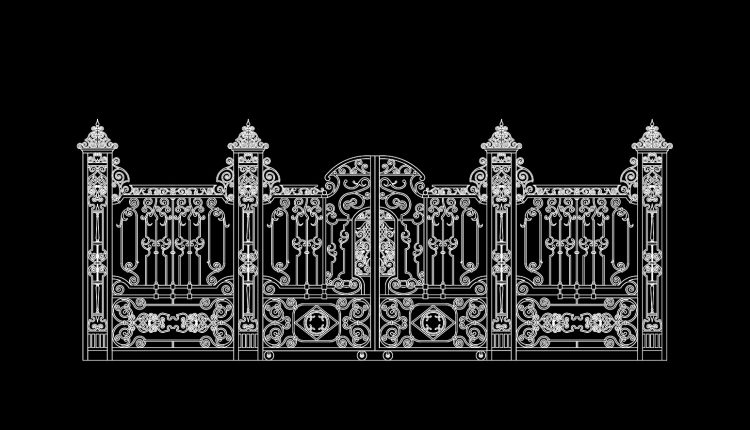 290.-luxury-ornamental-wrought-iron-gate-cad-drawing-dwg-classical-villa-entrance-design