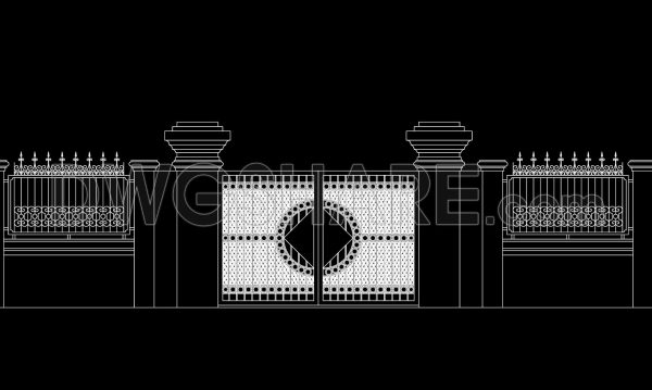 1 month ago
                

                
             99297. Luxury Ornamental Iron Gate and Fence CAD Drawings for Villa Design