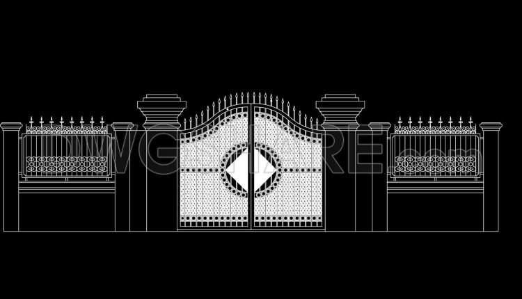 300. Luxury Villa Gate and Fence CAD Drawings (1)