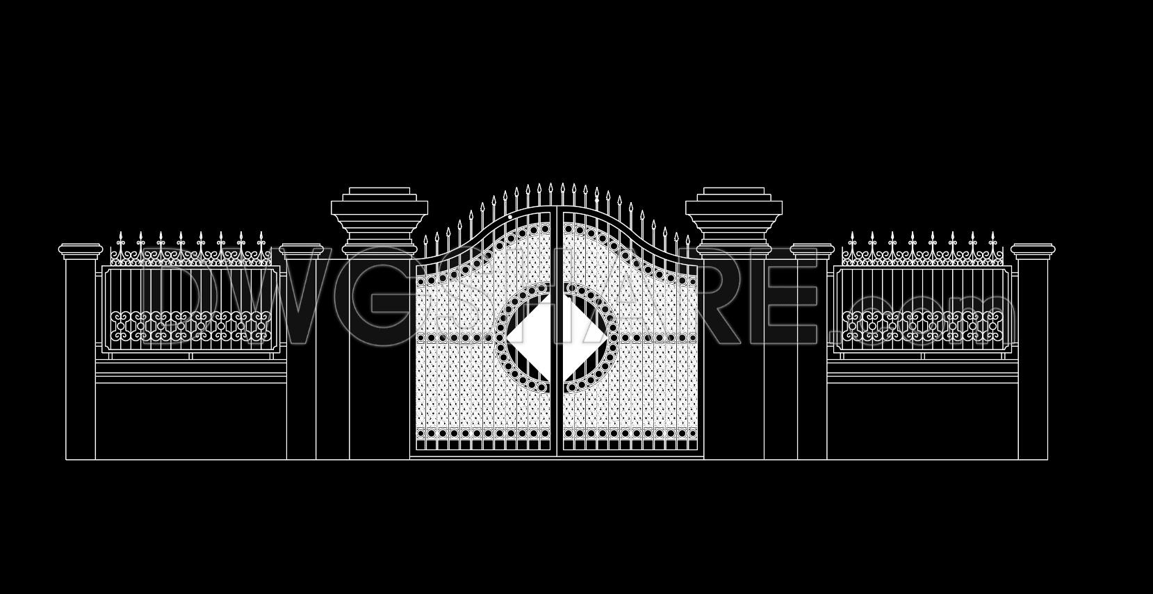 300. Luxury Villa Gate and Fence CAD Drawings (1)