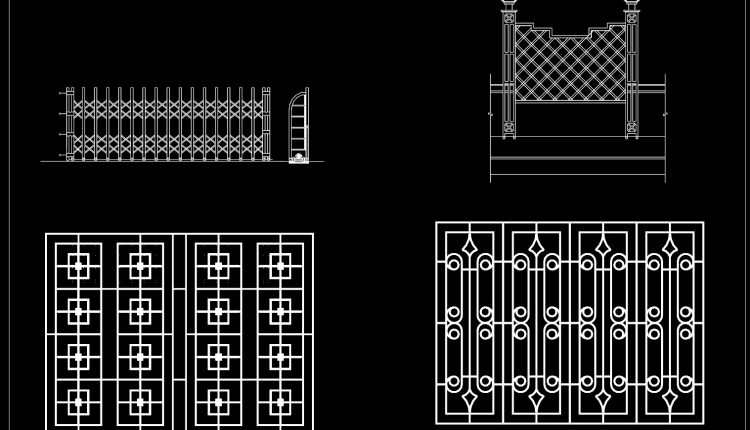 303.-architectural-metal-gate-and-boundary-fence-cad-details