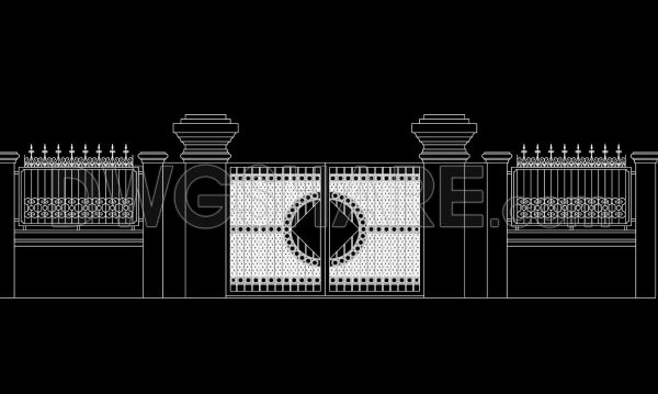 2 months ago
                

                
             110305. Decorative Wrought Iron Gate and Fence CAD Design