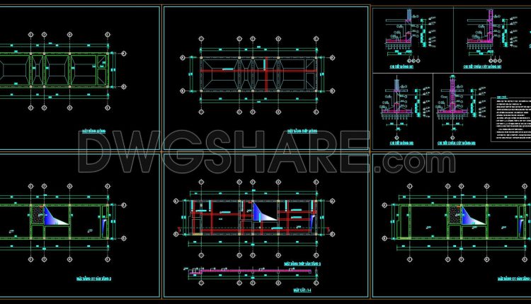 424. Download of Structural CAD Drawings for 4.2m x 14m Reinforced Concrete Townhouse (2)