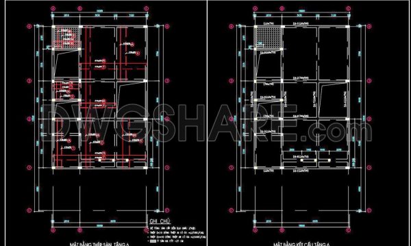 426. Download of Structural CAD Drawings for 9.7m x 14.8m Reinforced Concrete Townhouse