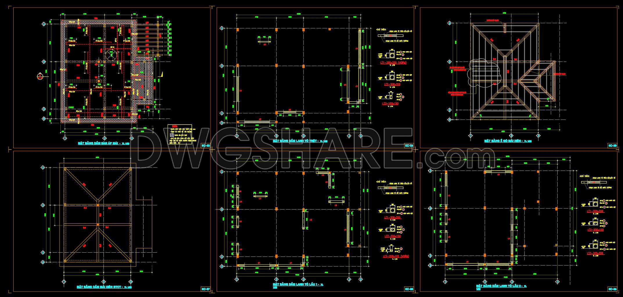 428. Download of Structural CAD Drawings for 9.8m x 12.8m Reinforced Concrete Townhouse (2)