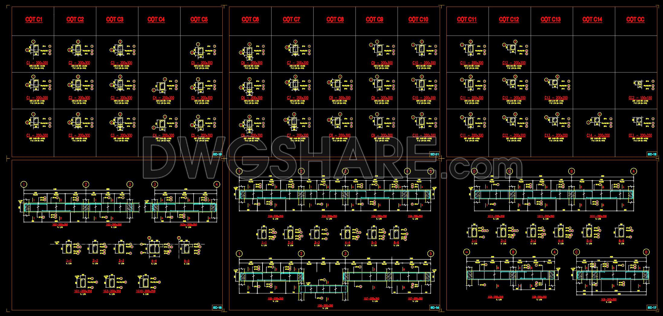 428. Download of Structural CAD Drawings for 9.8m x 12.8m Reinforced Concrete Townhouse (4)