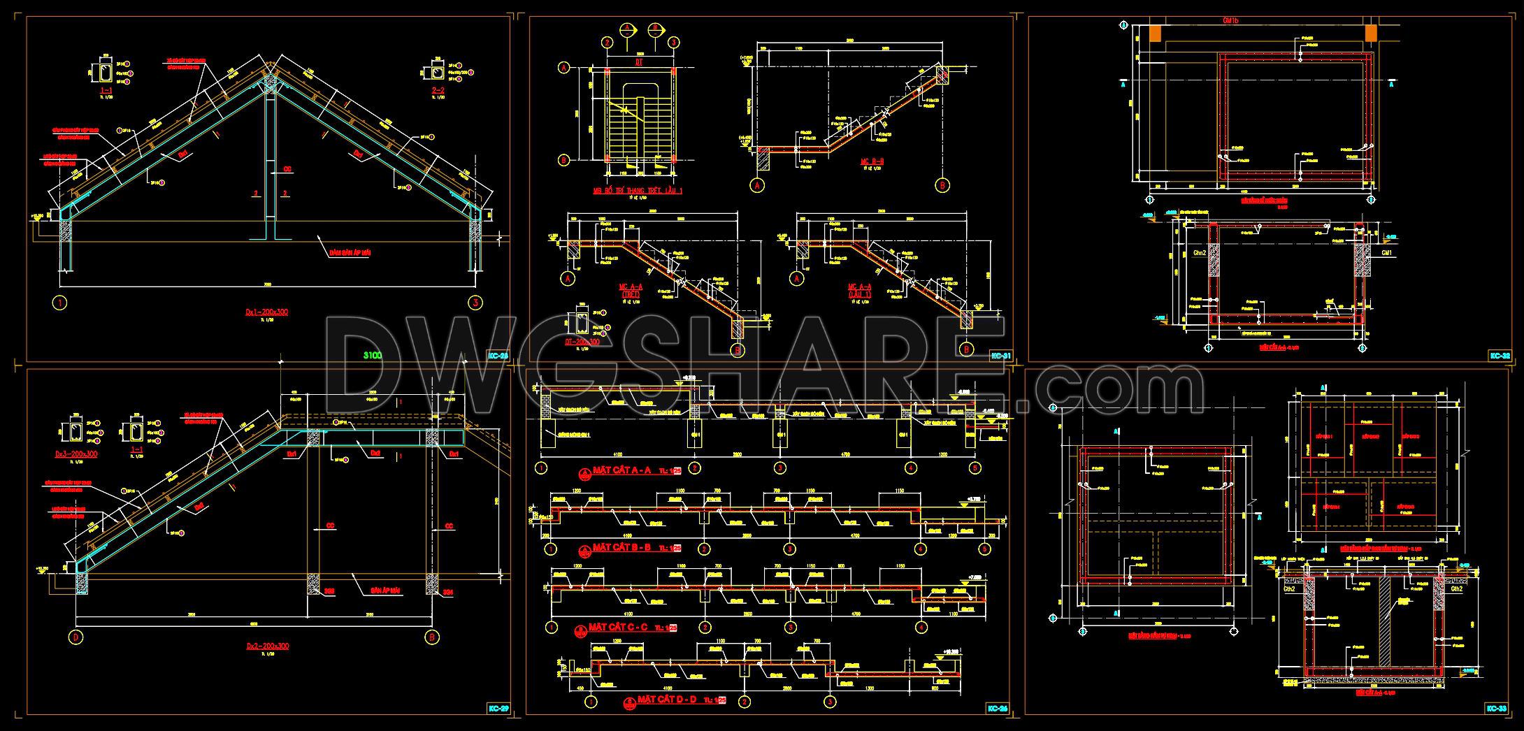 428. Download of Structural CAD Drawings for 9.8m x 12.8m Reinforced Concrete Townhouse (6)