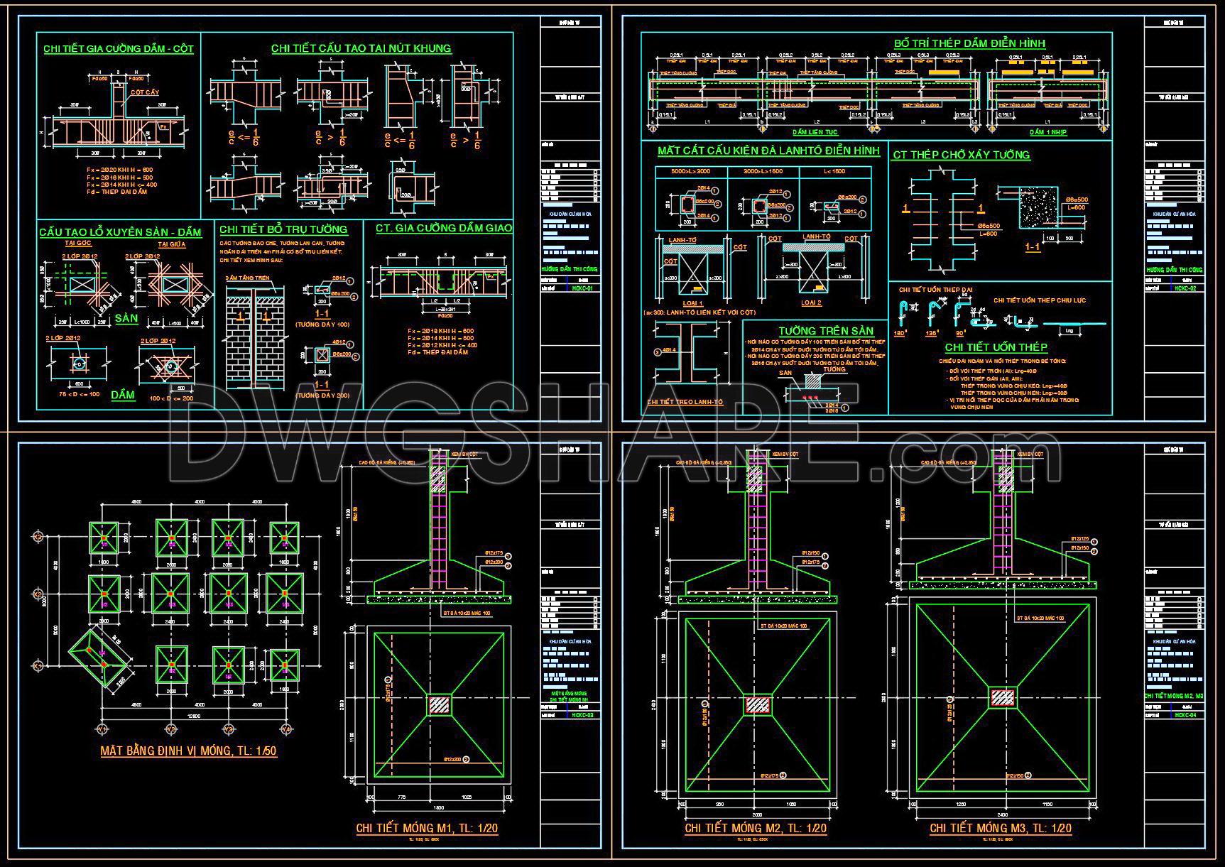 429. Download of Structural CAD Drawings for 9m x 12.8m Reinforced Concrete Townhouse (1)