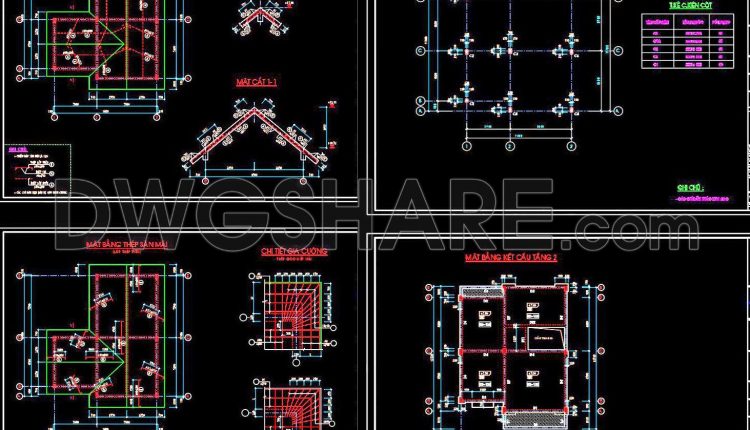 431. Download of Structural CAD Drawings for 9.4m x 12.8m Reinforced Concrete Townhouse (4)