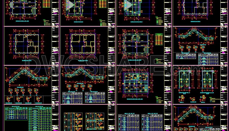 434. Download of Structural CAD Drawings for 10.7m x 14.5m Reinforced Concrete Townhouse (2)