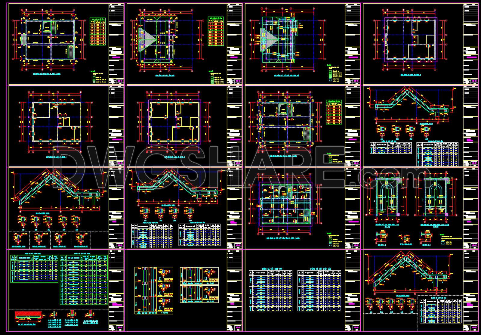 434. Download of Structural CAD Drawings for 10.7m x 14.5m Reinforced Concrete Townhouse (2)