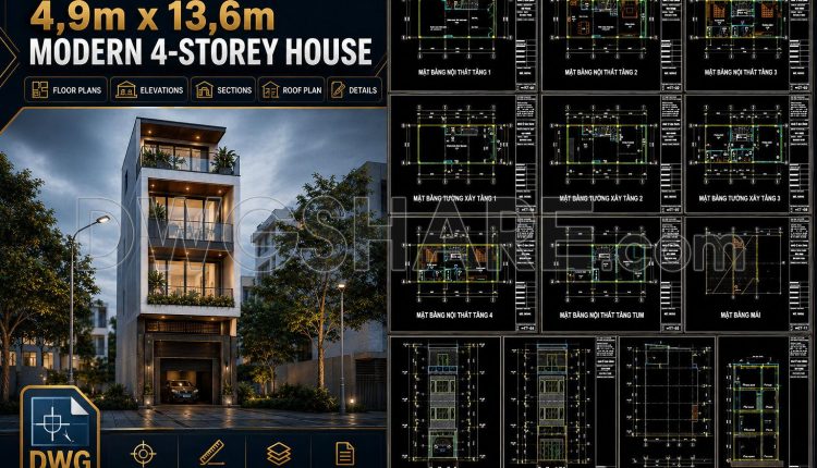 448.-architectural-cad-drawings-for-a-49m-x-136m-modern-4-storey-house-1