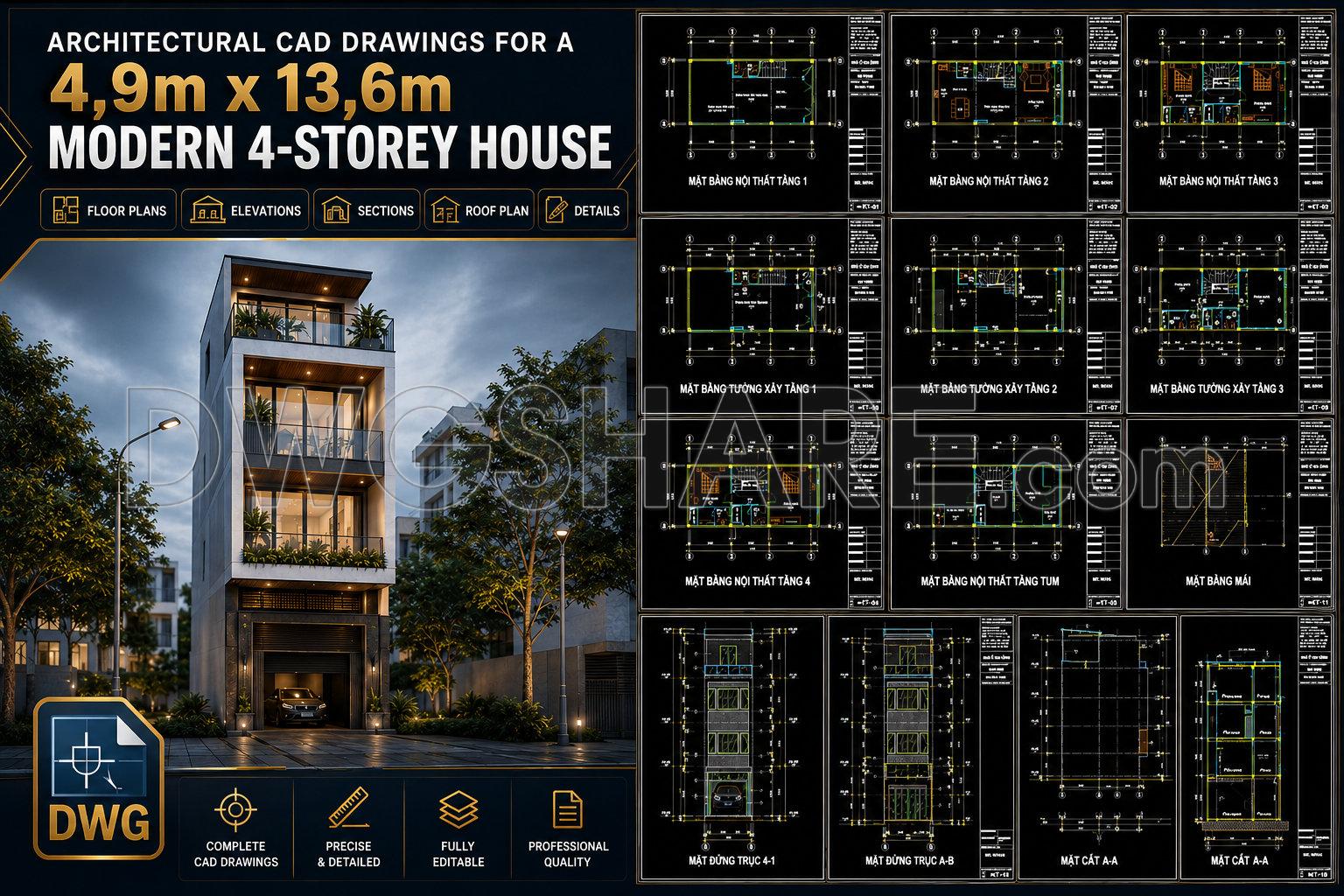 448.-architectural-cad-drawings-for-a-49m-x-136m-modern-4-storey-house-1