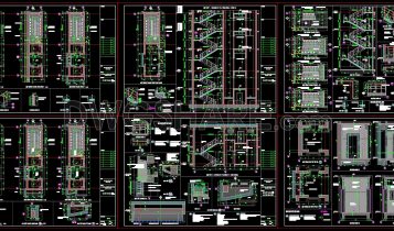 The detailed AutoCAD drawings of various types of staircases