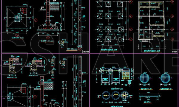 458. Free Download of Structural CAD Drawings for 7.5m x 11m Reinforced Concrete Townhouse