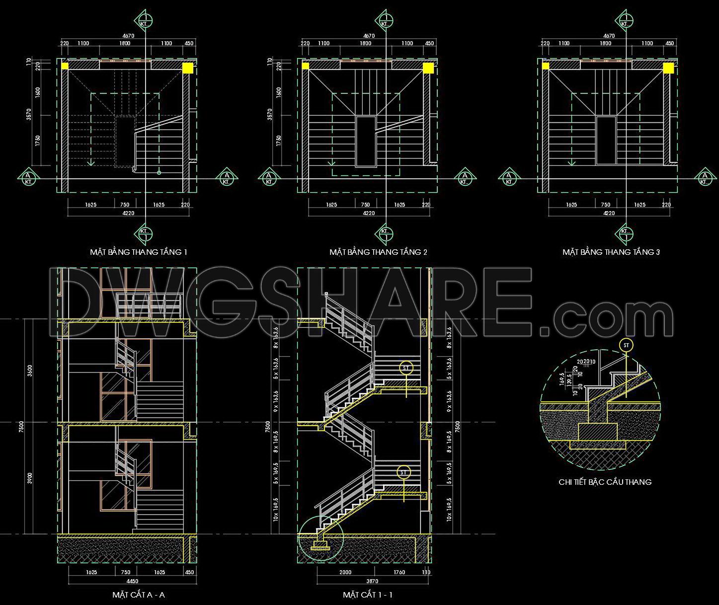 471. Reinforced Concrete Staircase Plans, Sections and Step Details (1)