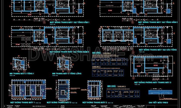 474. Elevator Layout, Shaft Sections and Installation Details