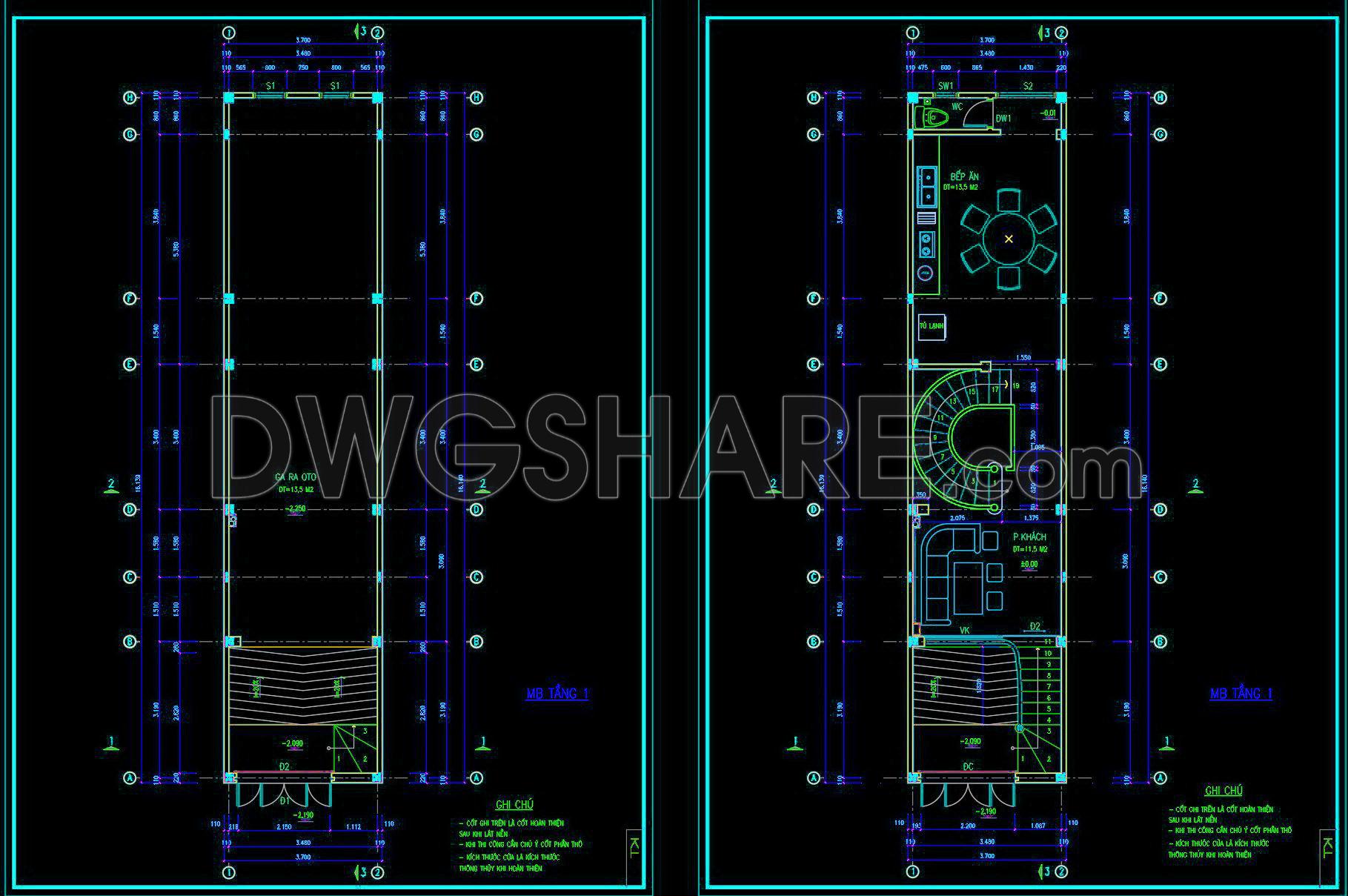 501. Download the 5-story townhouse architectural concept plans (3,7m x 17,5m) (2)