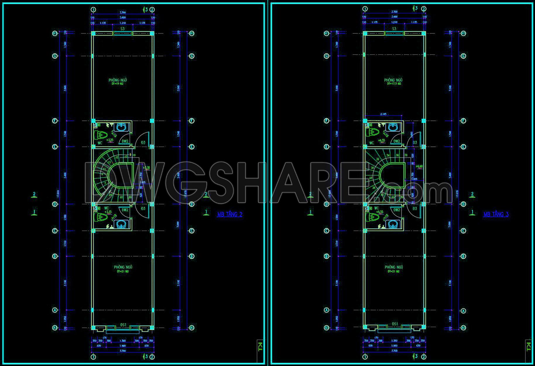 501. Download the 5-story townhouse architectural concept plans (3,7m x 17,5m) (3)