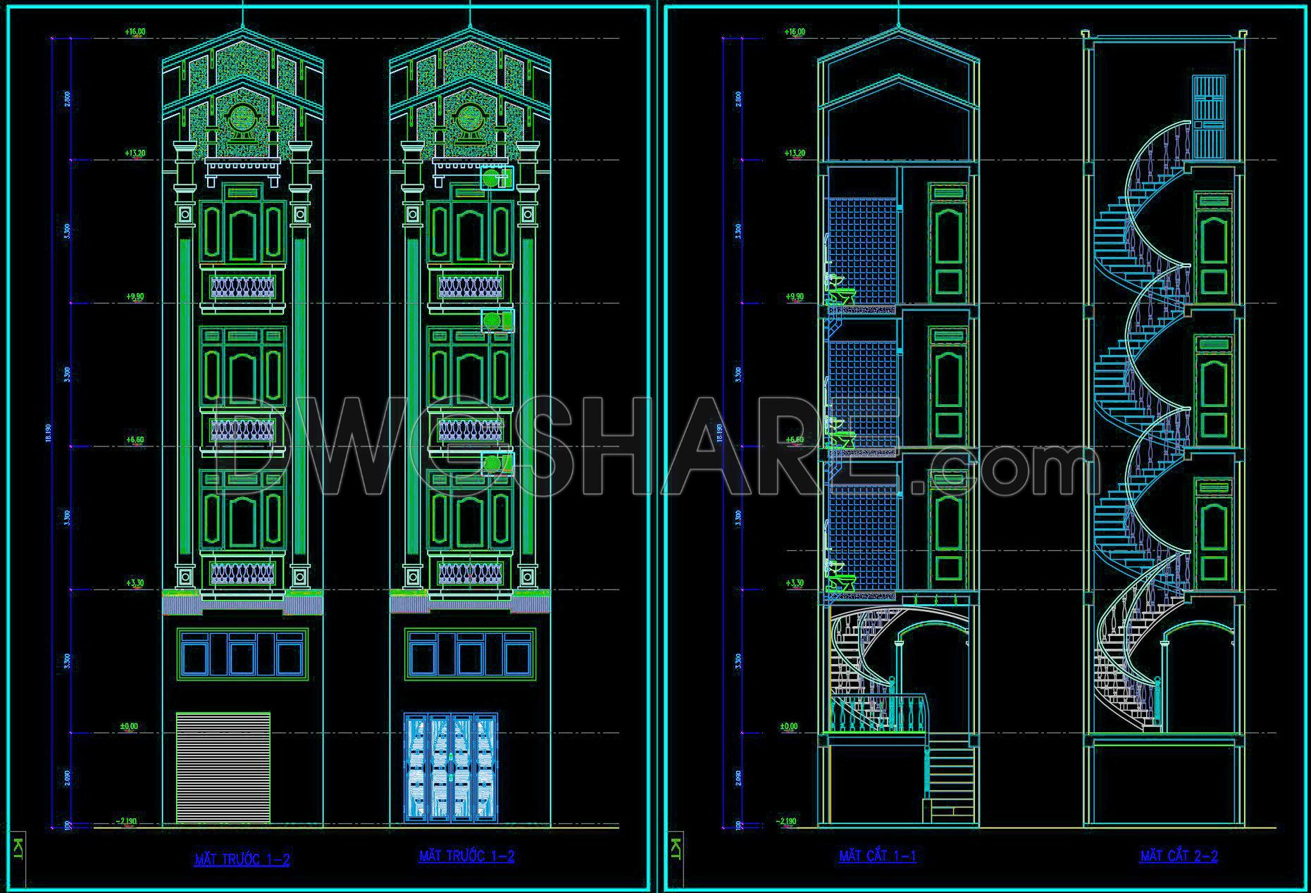 501. Download the 5-story townhouse architectural concept plans (3,7m x 17,5m) (5)