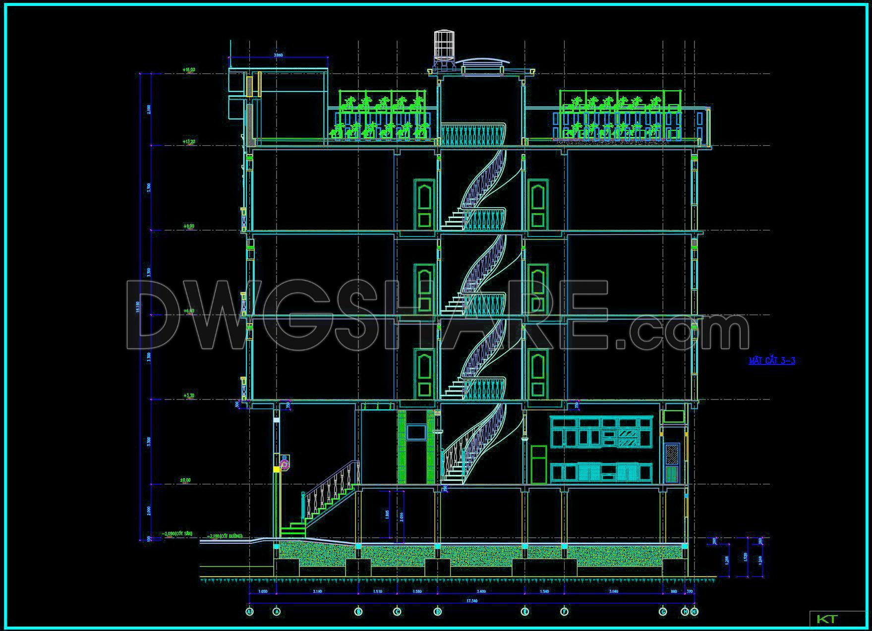 501. Download the 5-story townhouse architectural concept plans (3,7m x 17,5m) (6)