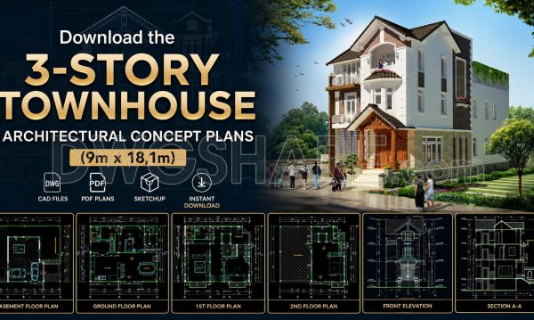 1 month ago
                

                
             238503. Download the 3-story townhouse architectural concept plans (9m x 18,1m)