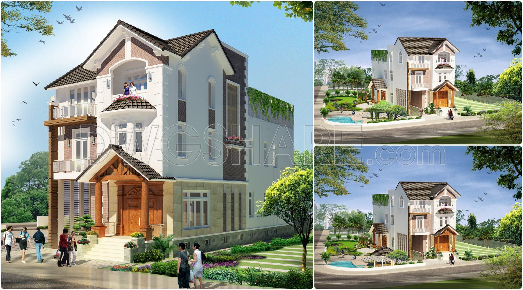 503. Download The 3-story Townhouse Architectural Concept Plans (9m X 18,1m) (4)