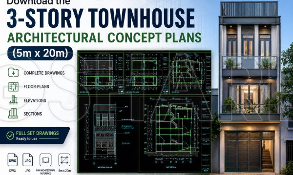 3 weeks ago
                

                
             137504. Download the 3-story townhouse architectural concept plans (5m x 20m)